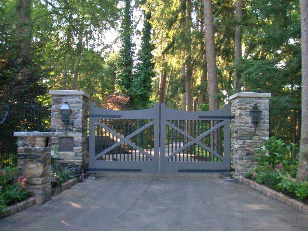 Stone Piers and gate | Farm gates entrance, Driveway entrance