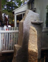 Stone sculpture created for the gardens of a client in North Stamford, CT. 